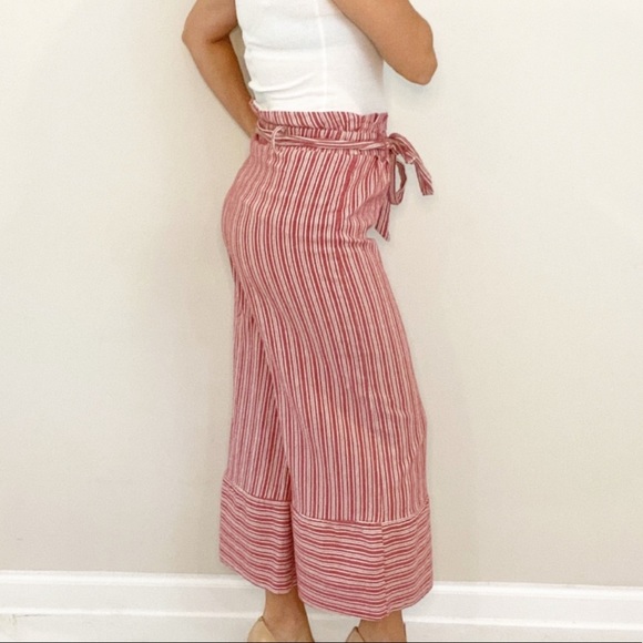 CATHY RED STRIPE HIGH WAIST PAPER BAG … - Picture 2 of 7